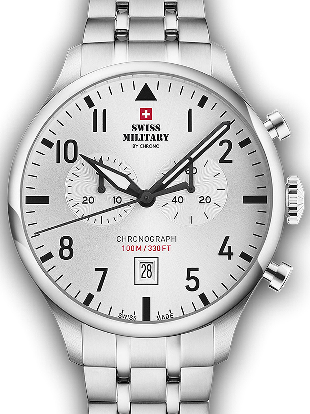 Pánské hodinky Swiss Military SM34098.02 Vintage Chronograph Mens Watch 43mm 10ATM