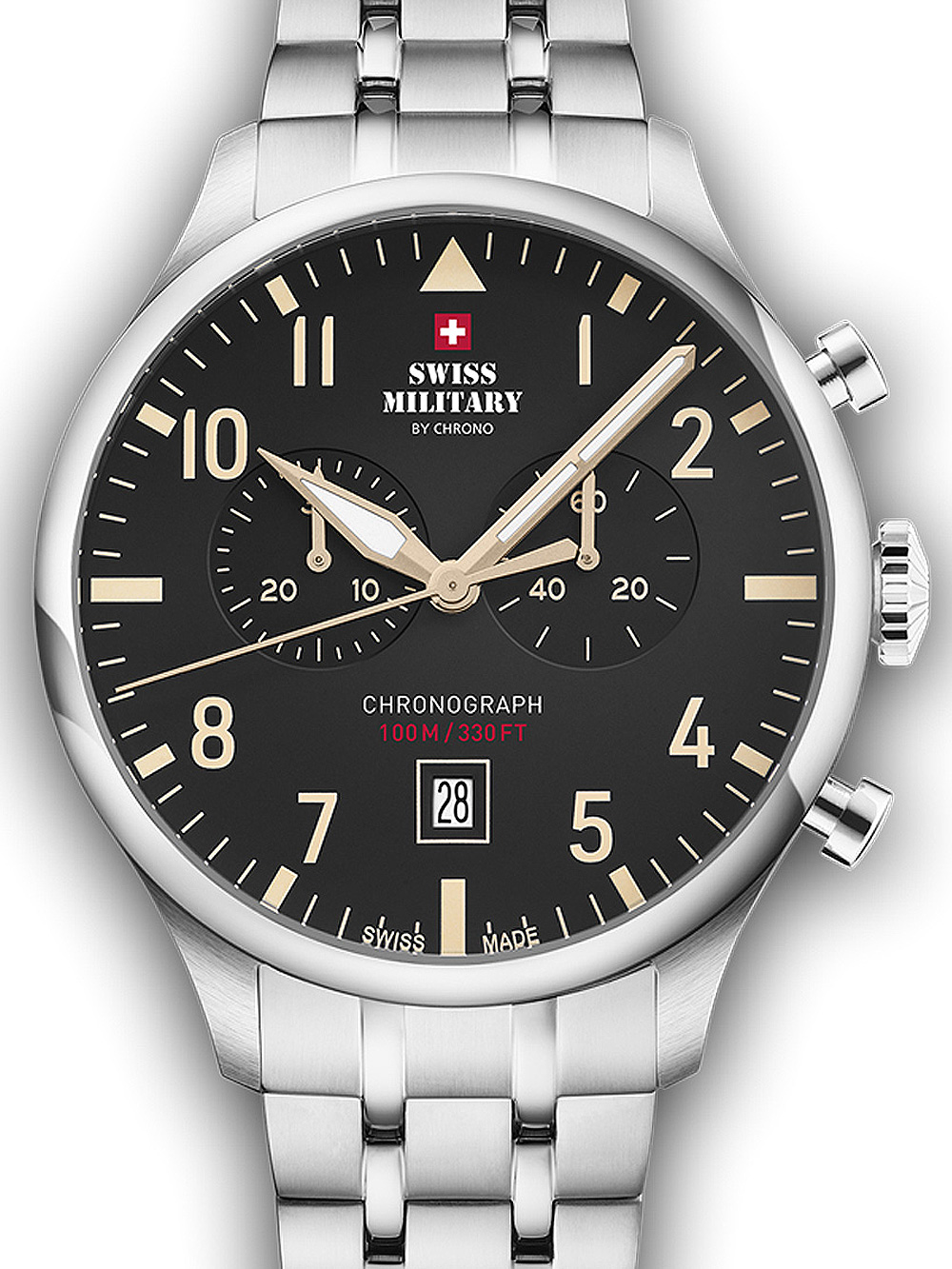 Pánské hodinky Swiss Military SM34098.04 Vintage Chronograph Mens Watch 43mm 10ATM