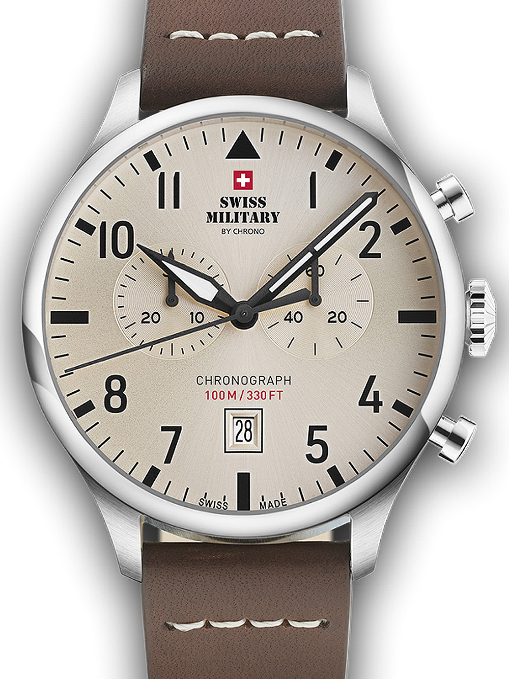 Pánské hodinky Swiss Military SM34098.09 Vintage Chronograph Mens Watch 43mm 10ATM
