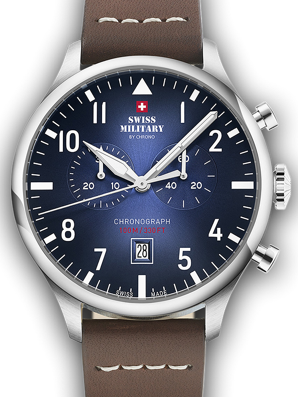 Pánské hodinky Swiss Military SM34098.07 Vintage Chronograph Mens Watch 43mm 10ATM