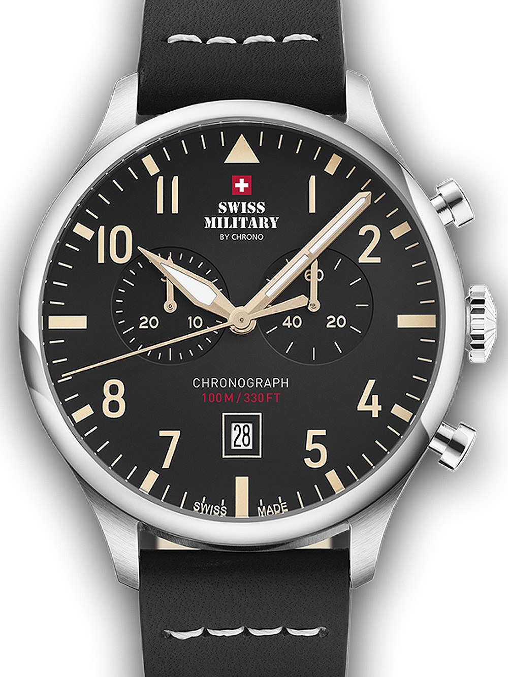 Pánské hodinky Swiss Military SM34098.08 Vintage Chronograph Mens Watch 43mm 10ATM