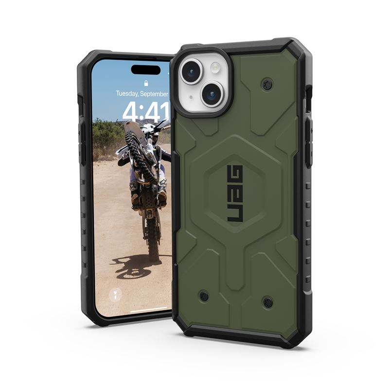 UAG Pathfinder MagSafe, olive drab - iPhone 15 Plus