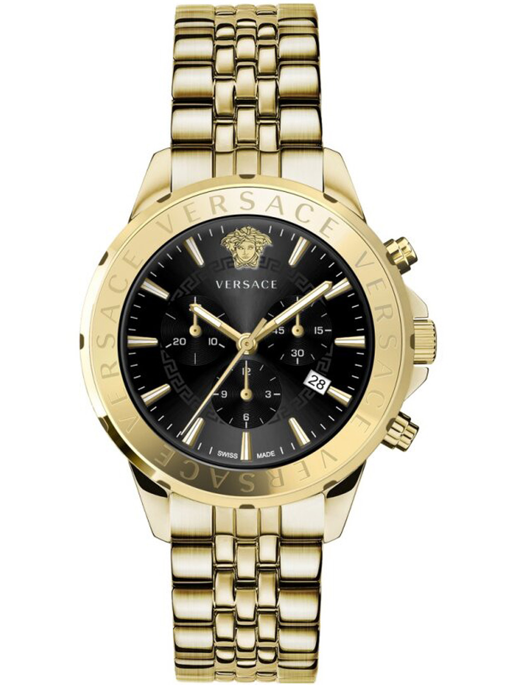 Pánské hodinky Versace VEV602123 Signature Chronograph Mens Watch 44mm 5ATM