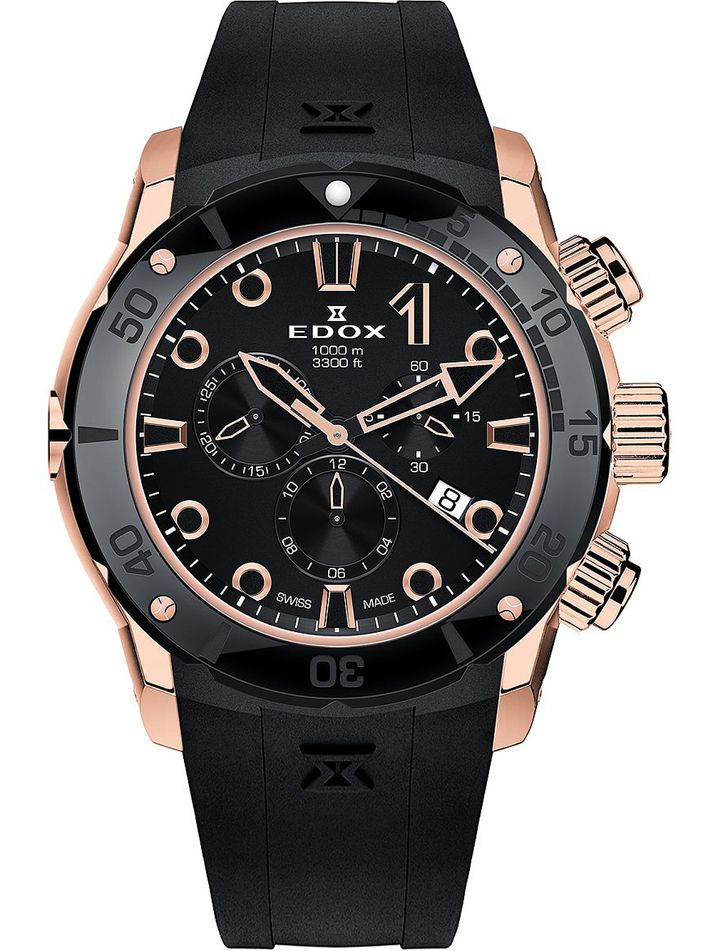Pánské hodinky Edox 10242-TINR-NIR CO-1 Chronograph Mens Watch 45mm 100ATM
