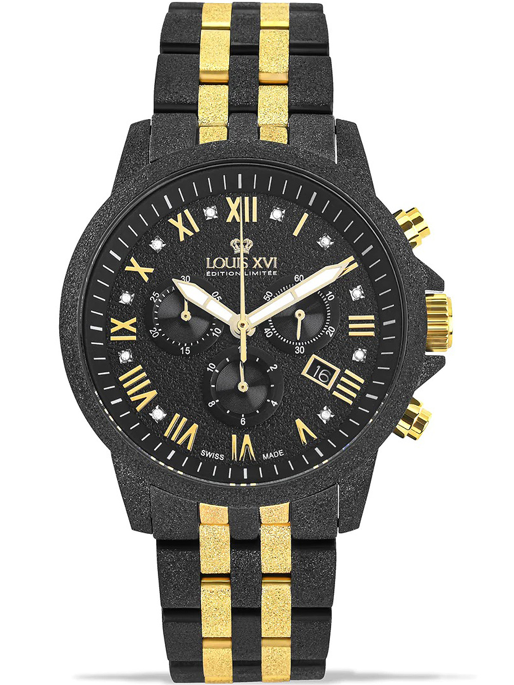 Pánské hodinky Louis XVI LXVI1083 Aramis Frosted Chronograph Mens Watch 43mm 5ATM