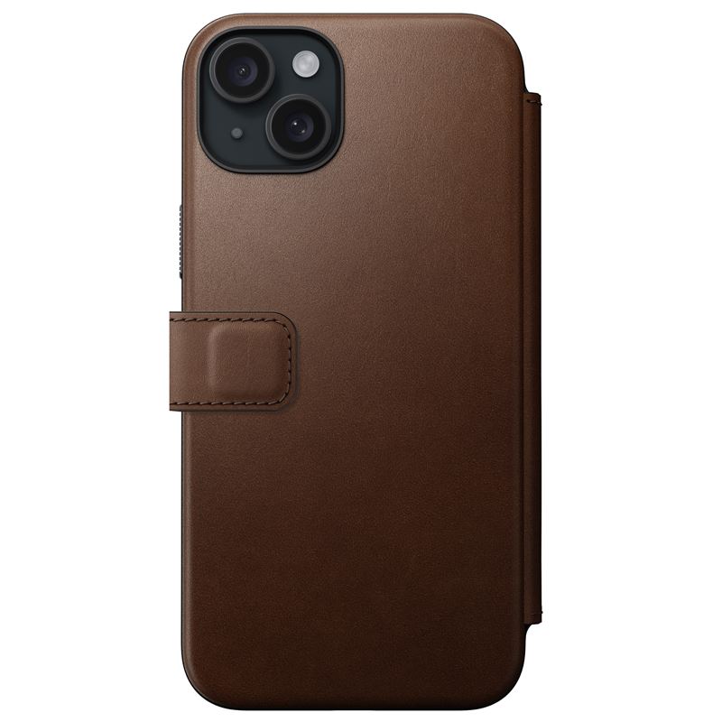 Nomad Modern Leather Folio, brown - iPhone 15 Plus