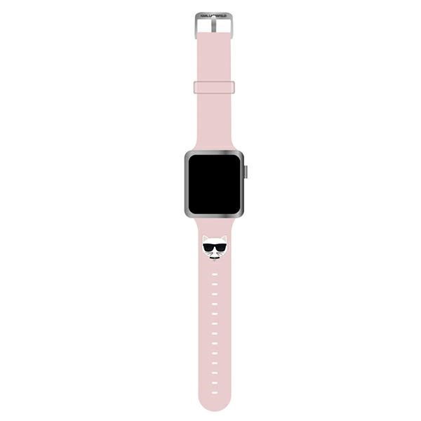 Karl Lagerfeld KLAWLSLCP Apple Watch 4/5/6/7/SE 44/45mm pink strap Silicone Choupette Heads