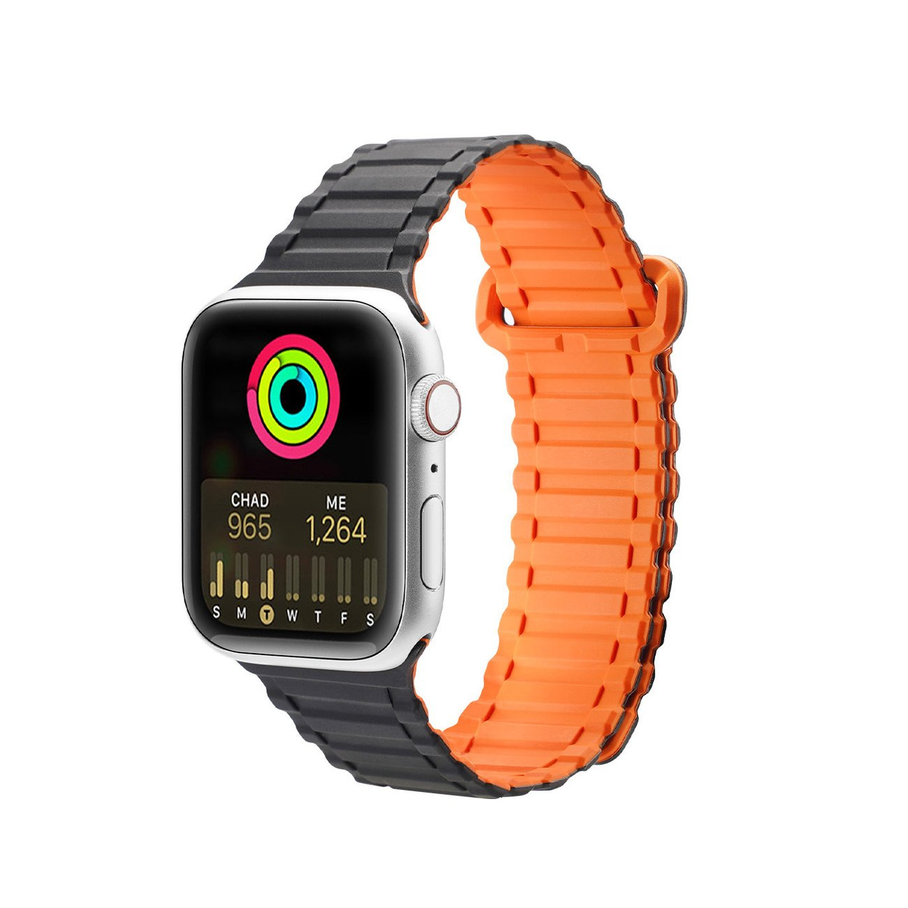 Dux Ducis Strap Armor Apple Watch 4/5/6/7/SE/8/9/Ultra 44/45/49mm black-orange