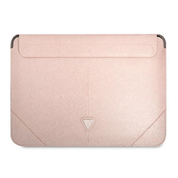 Guess Sleeve GUCS16PSATLP 16" pink Saffiano Triangle Logo