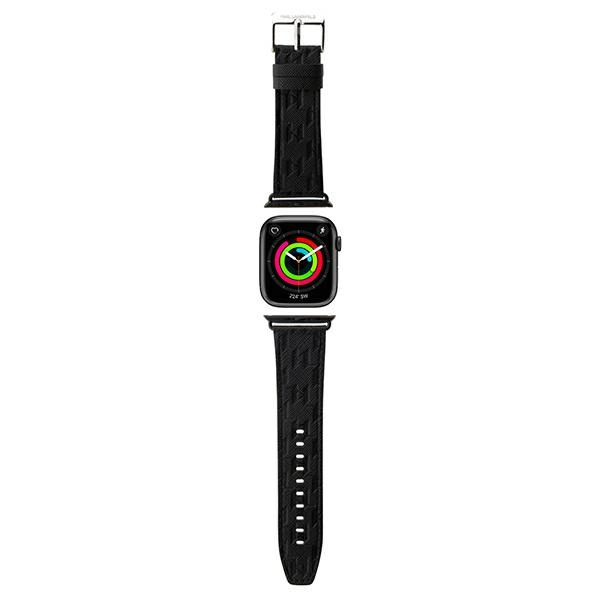 Karl Lagerfeld KLAWMSAKLHPK Apple Watch 4/5/6/7/SE/8/9 40/41mm strap Saffiano Monogram black