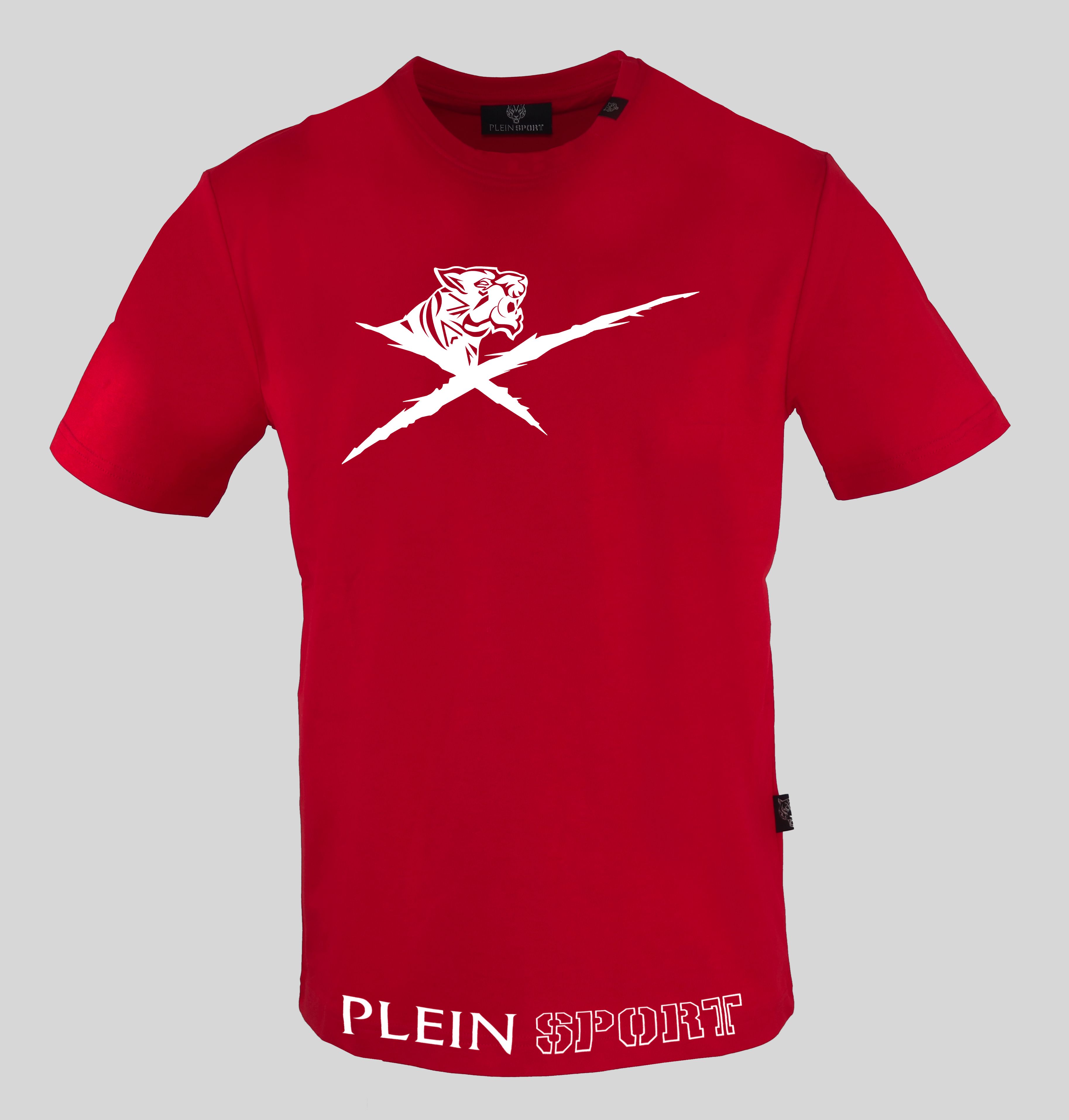 Pánské triko Plein Sport TIPS413 Barva: červená, Velikost: XXL