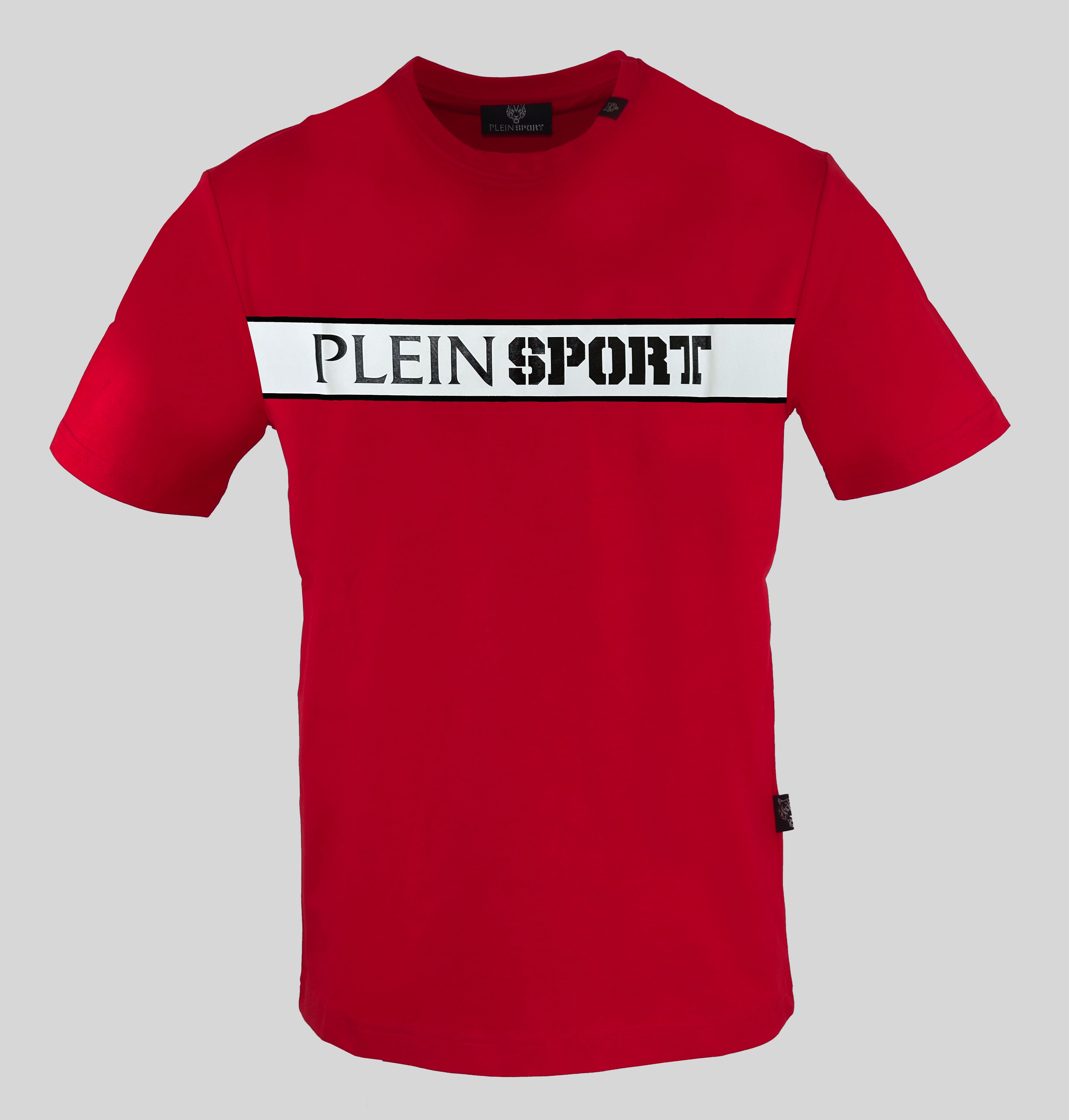 Pánské triko Plein Sport TIPS405 Barva: červená, Velikost: M