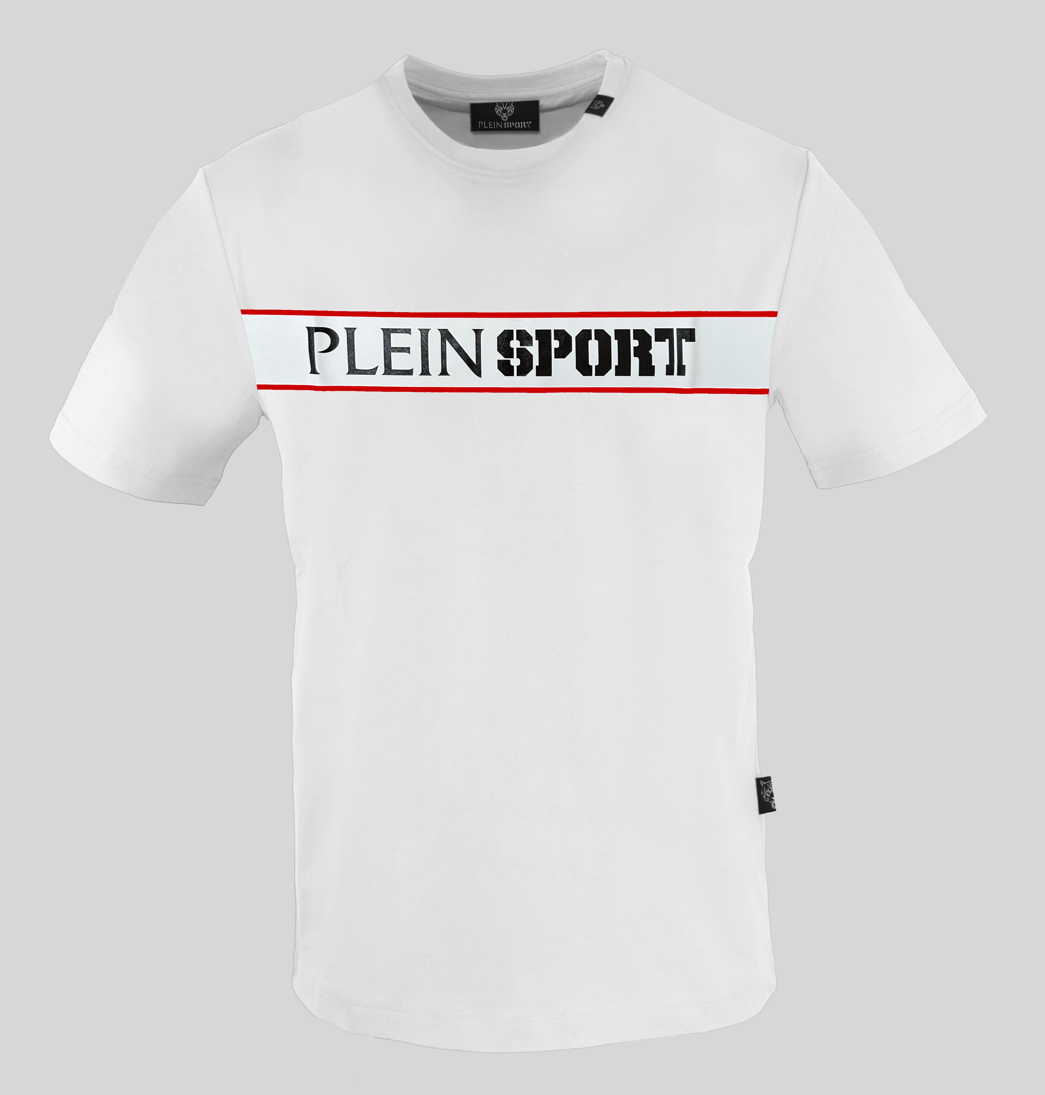 Pánské triko Plein Sport TIPS405 Barva: bílá, Velikost: XL