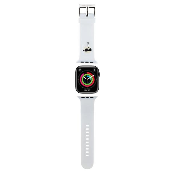 Karl Lagerfeld KLAWLSLKNH Apple Watch 4/5/6/7/SE/8/9/Ultra 44/45/49mm strap 3D Rubber Karl Head white