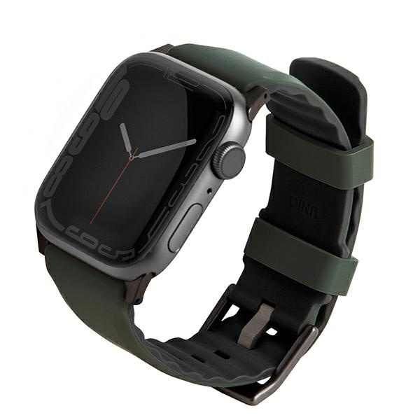 UNIQ Linus Band Apple Watch 4/5/6/7/SE/8/9/Ultra 44/45/49mm Airosoft Silicone moss green