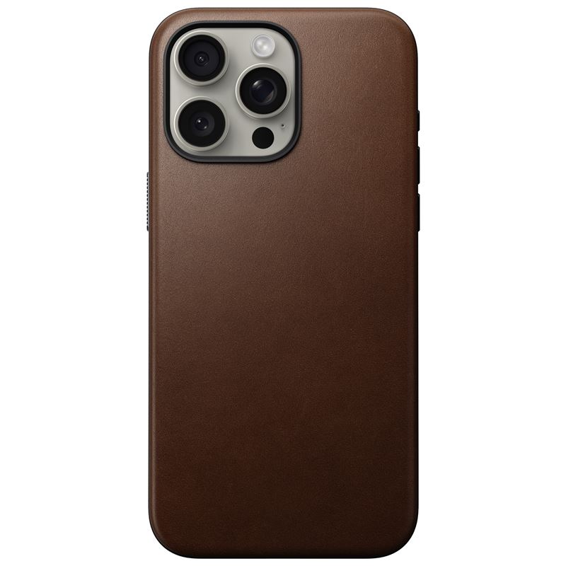 Nomad Modern Leather Case, brown - iPhone 15 Pro Max