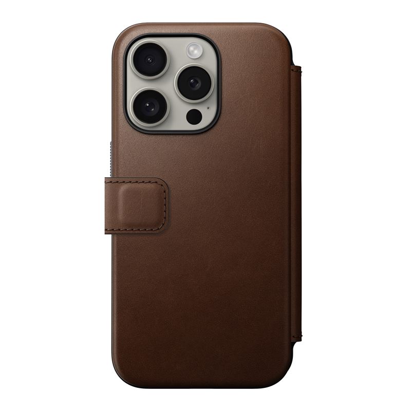 Nomad Modern Leather Folio, brown - iPhone 15 Pro