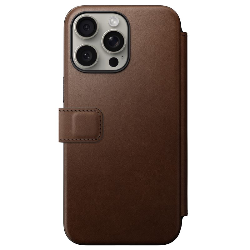 Nomad Modern Leather Folio, brown - iPhone 15 Pro Max