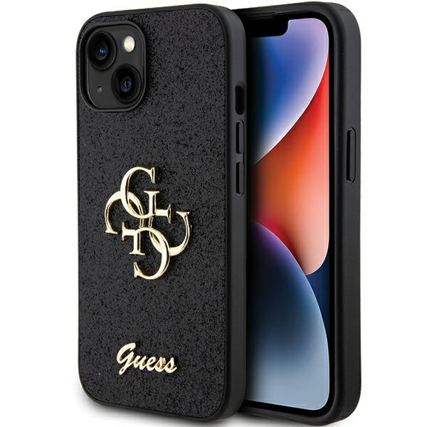 Guess GUHCP15MHG4SGK Apple iPhone 15 Plus / 14 Plus hardcase Glitter Script Big 4G black