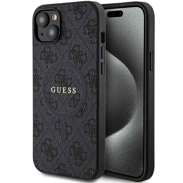 Guess GUHMP15MG4GFRK Apple iPhone 15 Plus / 14 Plus hardcase 4G Collection Leather Metal Logo MagSafe black