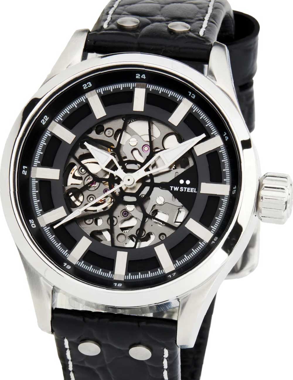 Pánské hodinky TW-Steel VS130 Mens Watch Volante Skeleton Automatic 45mm 10ATM