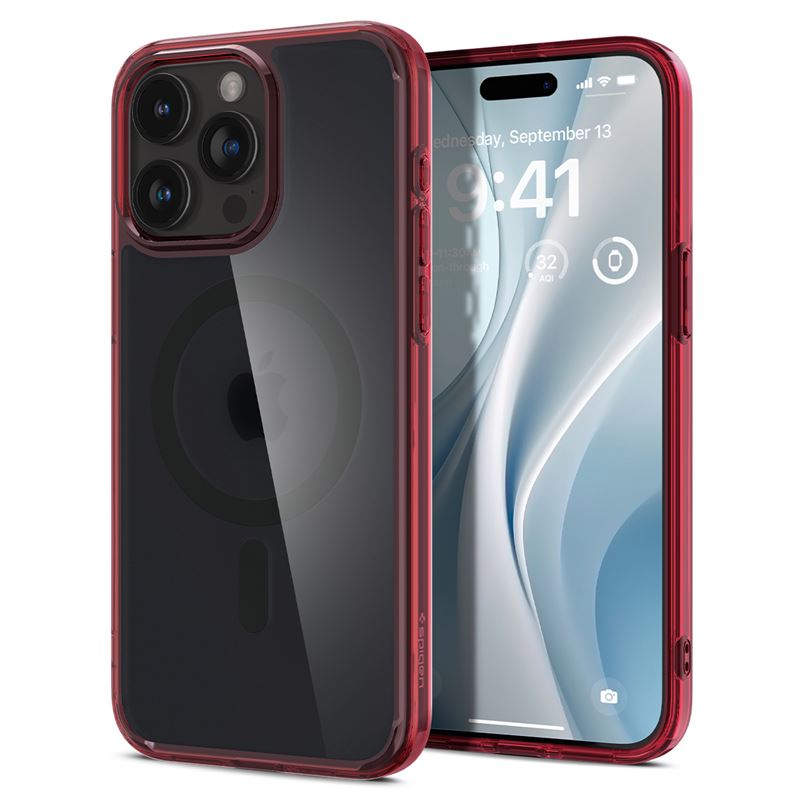 Spigen Ultra Hybrid MagSafe, frost deep red - iPhone 15 Pro Max