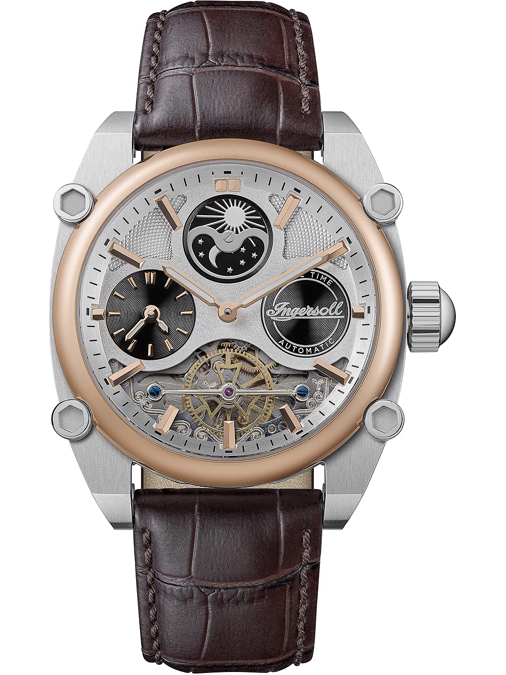 Pánské hodinky Ingersoll I15401 Mens Watch Varsity Dual Time Automatic 45mm 5ATM