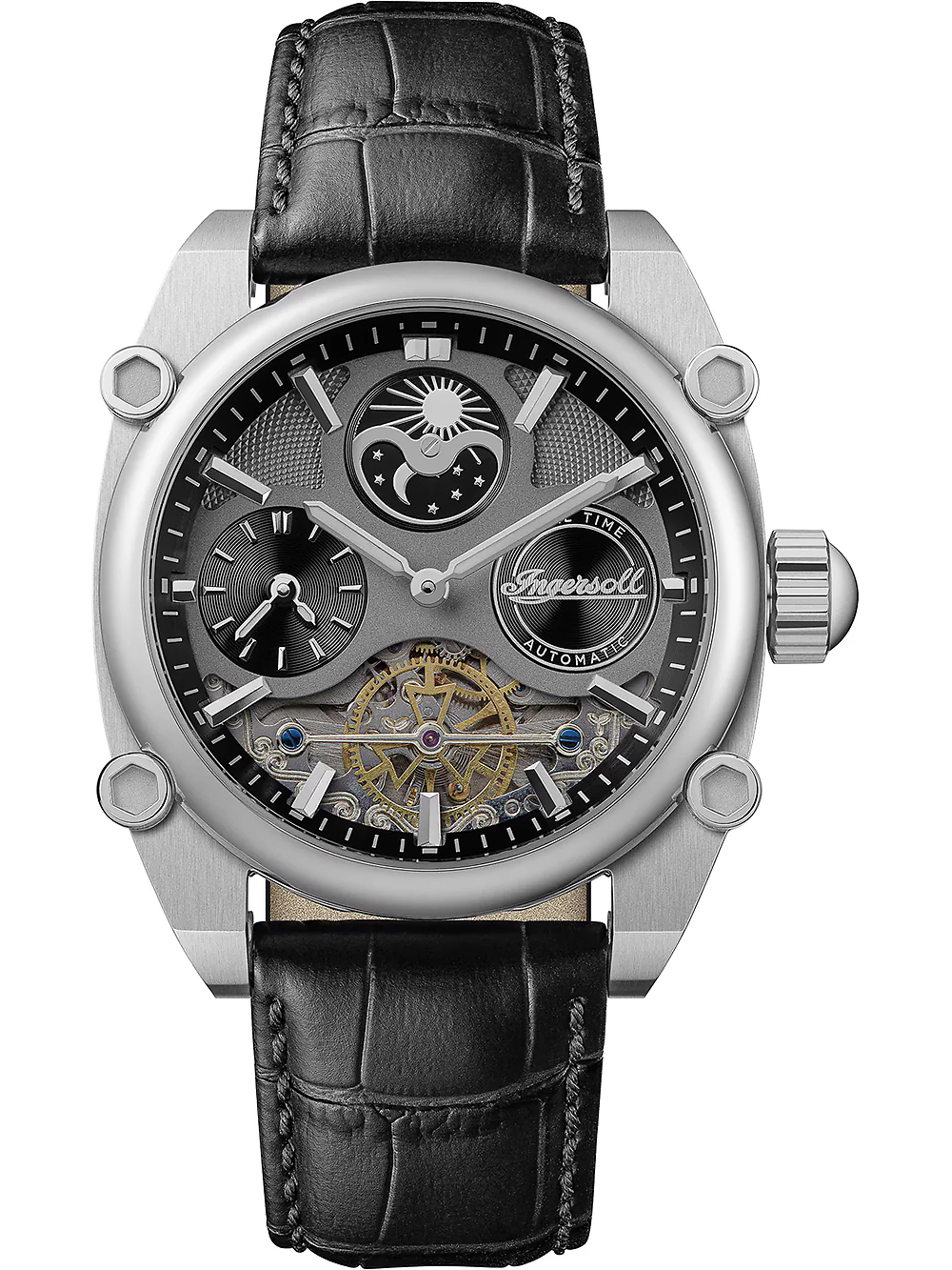 Pánské hodinky Ingersoll I15402 Mens Watch Varsity Dual Time Automatic 45mm 5ATM