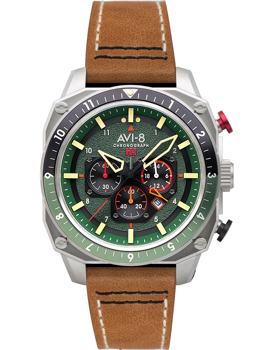 Pánské hodinky AVI-8 AV-4100-01 Mens Watch Hawker Hunter Dual Time Chronograph 43mm 5ATM