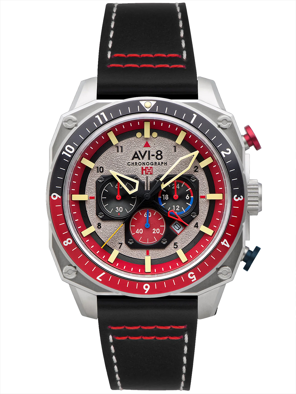 Pánské hodinky AVI-8 AV-4100-03 Mens Watch Hawker Hunter Dual Time Chronograph 43mm 5ATM