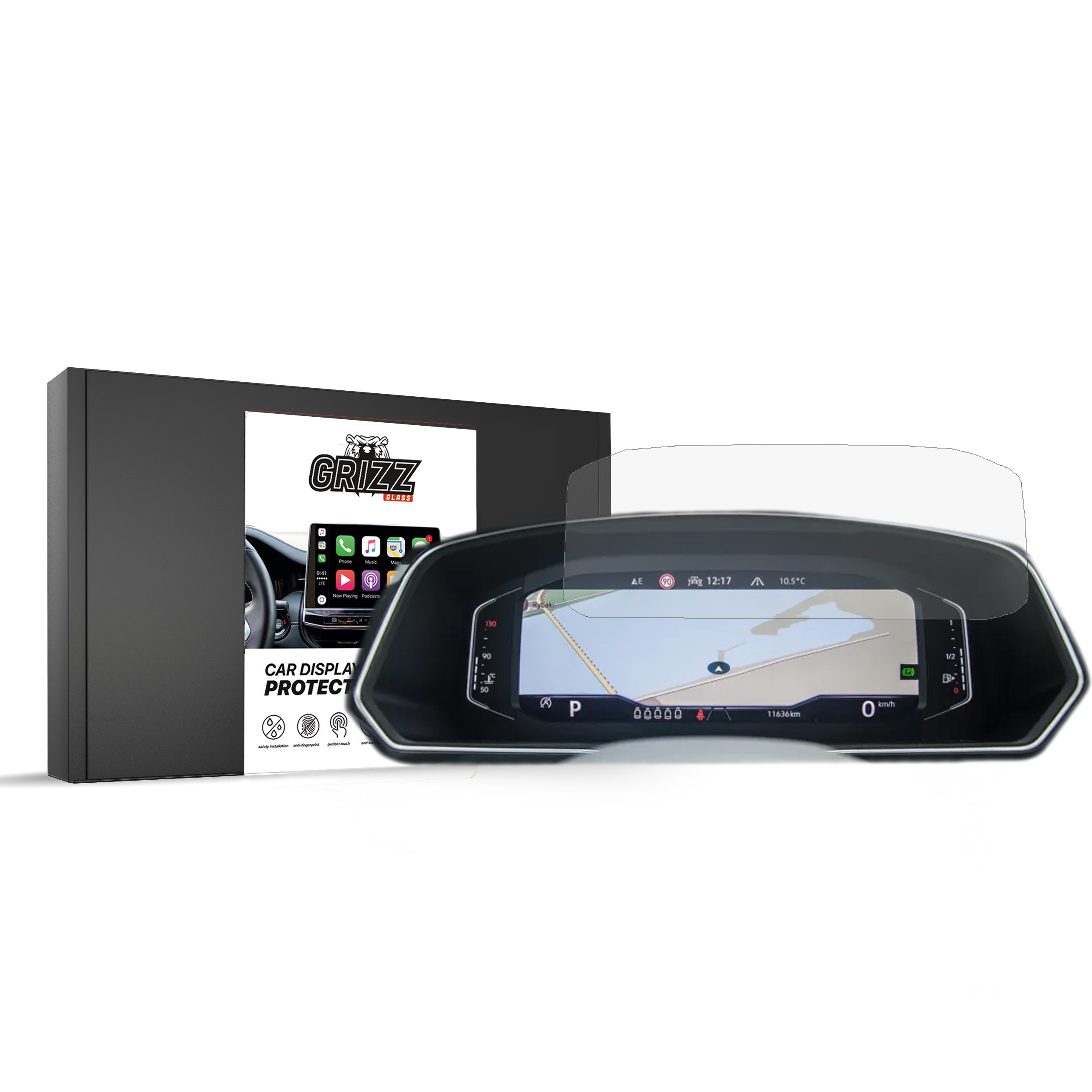 Matte GrizzGlass CarDisplay Protection Volkswagen Tiguan Digital Cockpit Pro 10,25" 2020