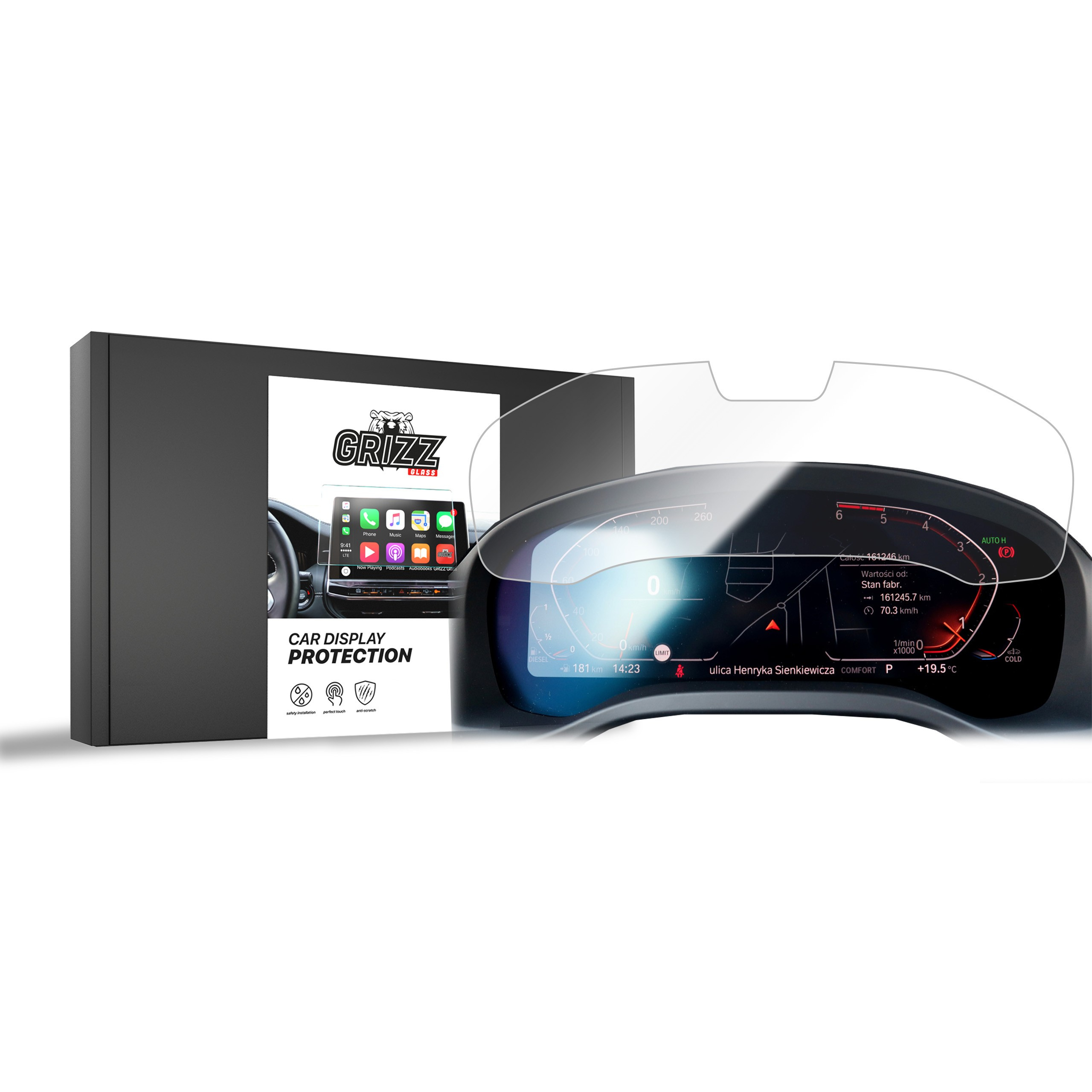 Ceramic GrizzGlass CarDisplay Protection BMW X5 G05 Live Cockpit Sensor 12,3" 2018-2023