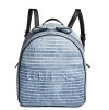 LAKEN STRIPED DENIM BACKPACK modrý