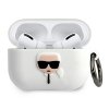 Karl Lagerfeld KLACAPSILGLWH Apple AirPods Pro cover white Silicone Ikonik