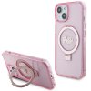 Guess GUHMP15SHRSGSP Apple iPhone 15 hardcase Ring Stand Script Glitter MagSafe pink
