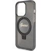 Guess GUHMP15XHRSGSK Apple iPhone 15 Pro Max hardcase Ring Stand Script Glitter MagSafe black