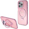 Guess GUHMP15XHRSGSP Apple iPhone 15 Pro Max hardcase Ring Stand Script Glitter MagSafe pink