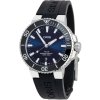 oris aquis 01 733 7730 4135 07 4 24 64eb front blue dial black strap