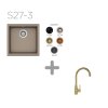 SET 27-3 Dřez SCHOCK Kiruna N-100 Green Line+ baterie Kavus White Gold 559000