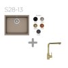 SET 28-13 Dřez SCHOCK Kiruna N-100L Green Line+ baterie Keto White Gold 518000