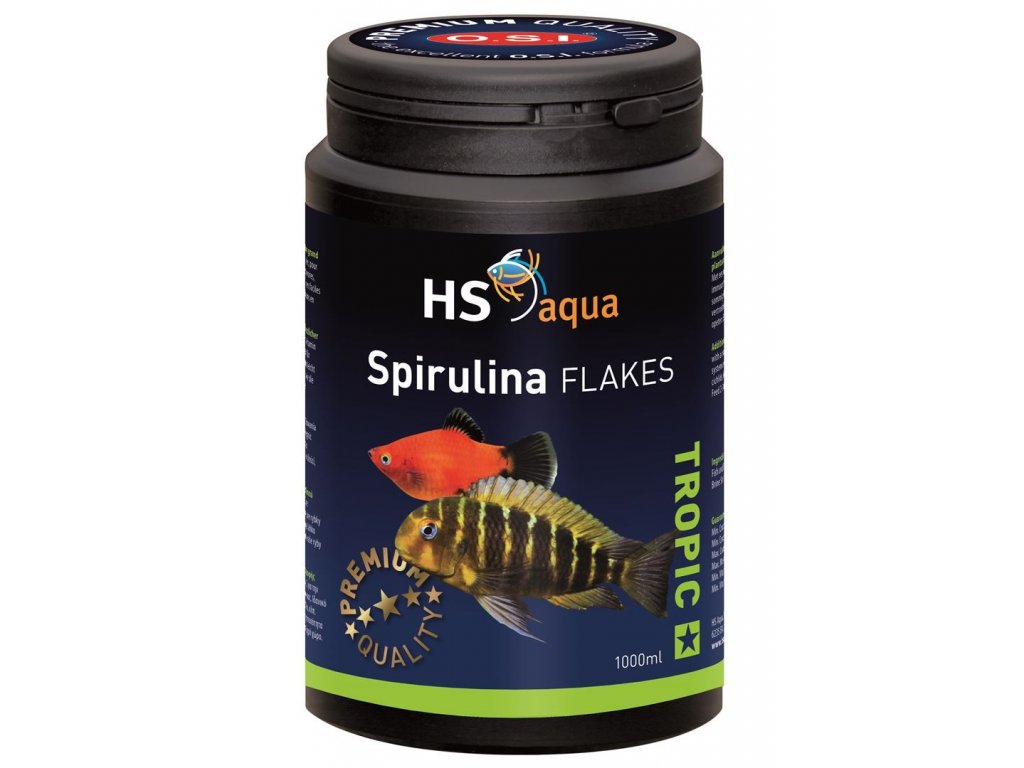 Krmení pro akvarijní ryby - O.S.I. Spirulina flakes 1000 ml