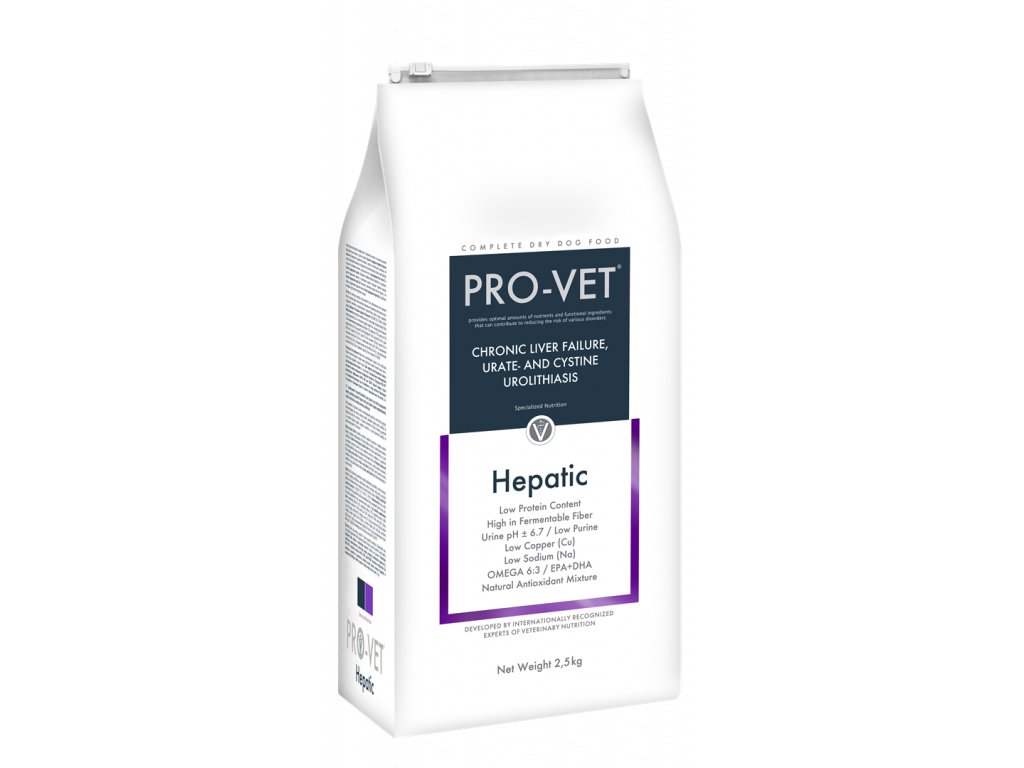 Veterinární granule pro psy - problémy s játry - PRO-VET Hepatic 2,5 Kg