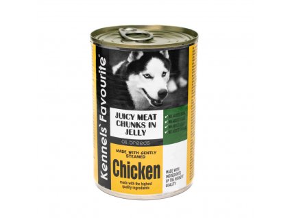 Konzerva pro psy - Kennels' Favourite kuřecí  šťavnaté kousky masa v želé