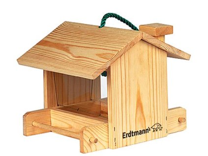 Závěsné krmítko pro venkovní ptactvo – domeček se zásobníkem
