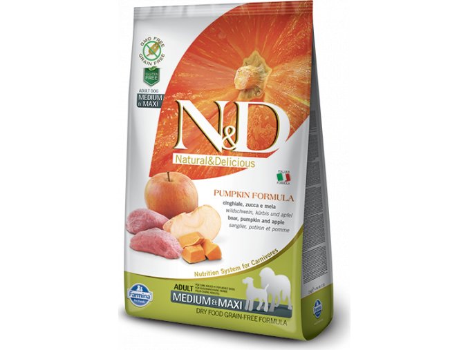 N&D Pumpkin DOG Adult M/L Boar & Apple 12kg