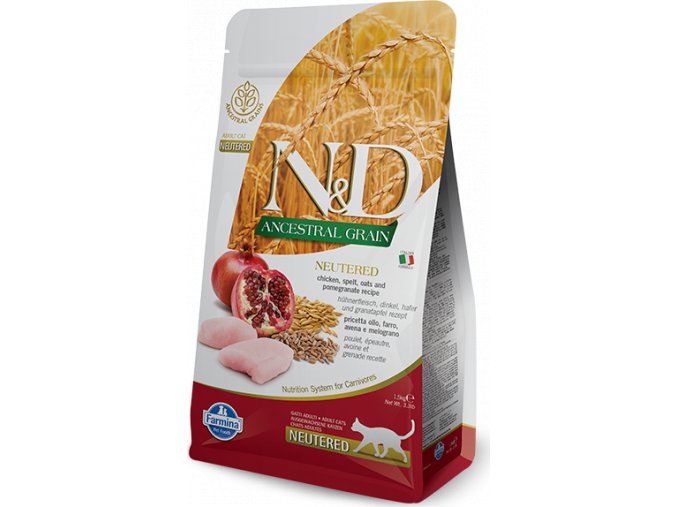 N&D LG CAT Neutered Chicken & Pomegranate 1,5kg