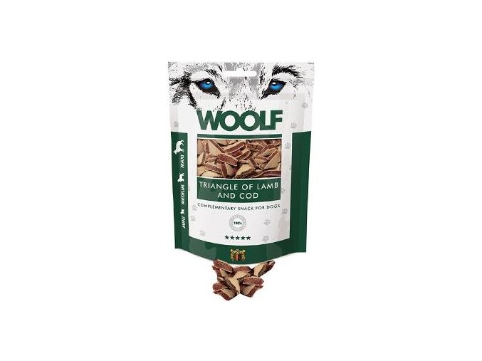 WOOLF pochoutka Lamb and Cod Triangle 100g