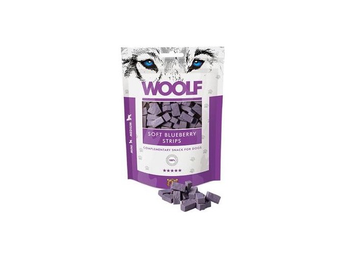 WOOLF pochoutka soft blueberry strips 100g