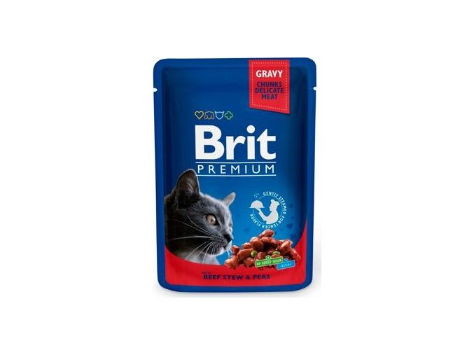 Brit Premium Cat kapsa with Beef Stew & Peas 100g