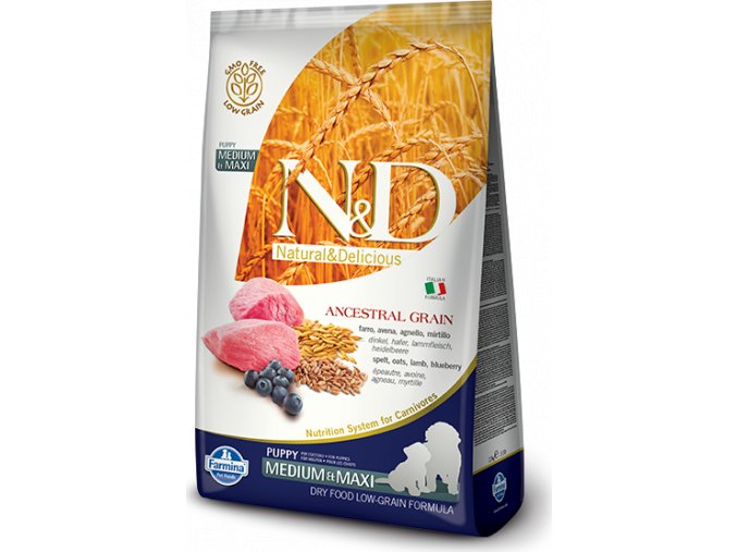 N&D LG DOG Puppy M/L Lamb & Blueberry 12kg